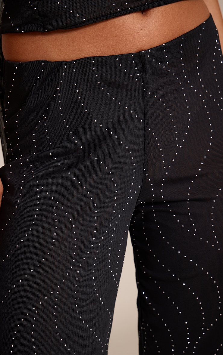 Pantalon large en mesh noir à paillettes image 4