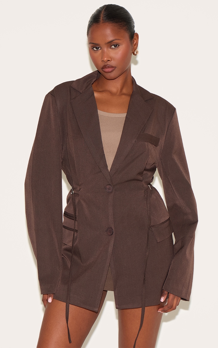 Mocha Belt Detail Blazer image 1