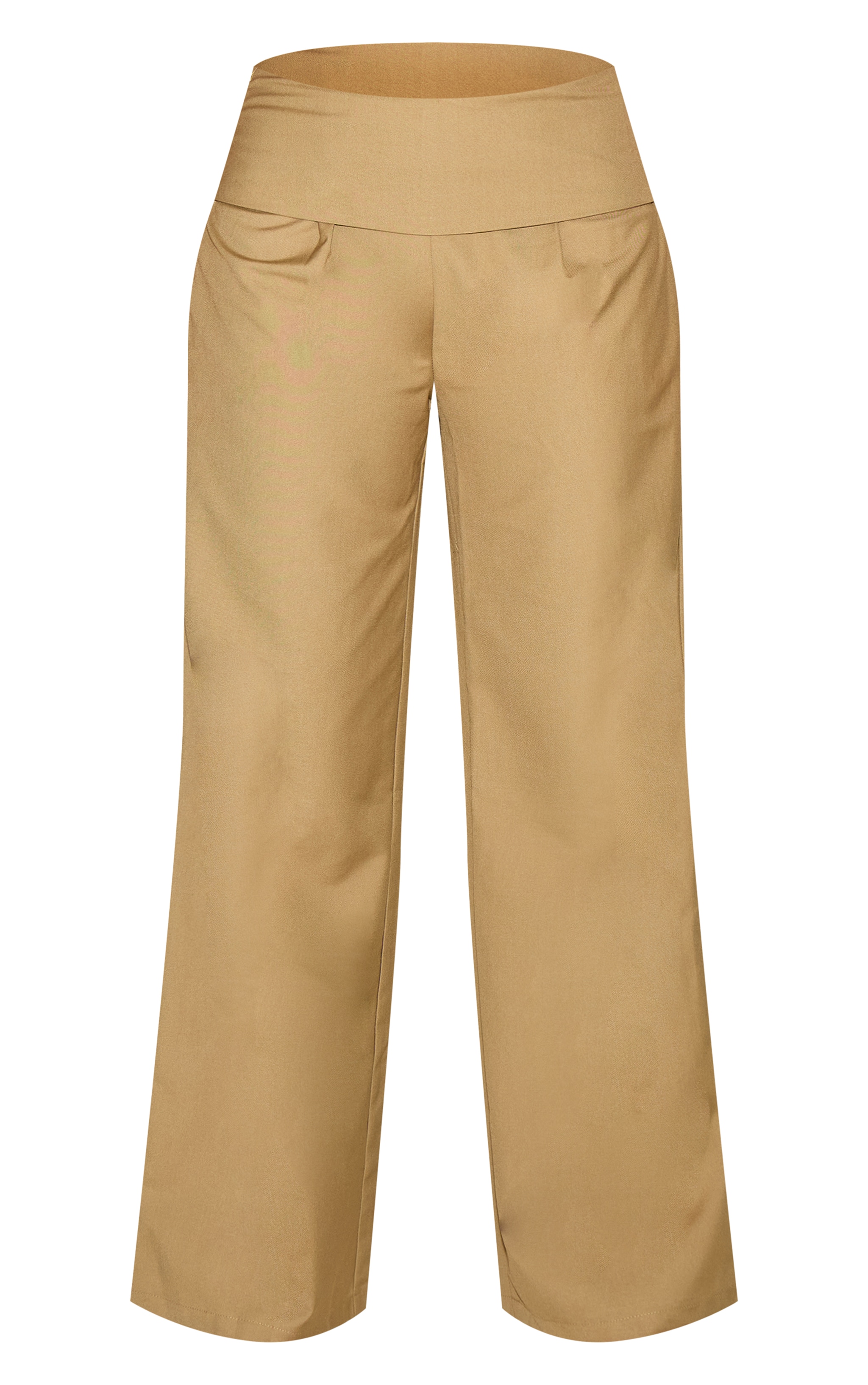 Latte Tailored Woven Foldover Straight Leg Pants image 5