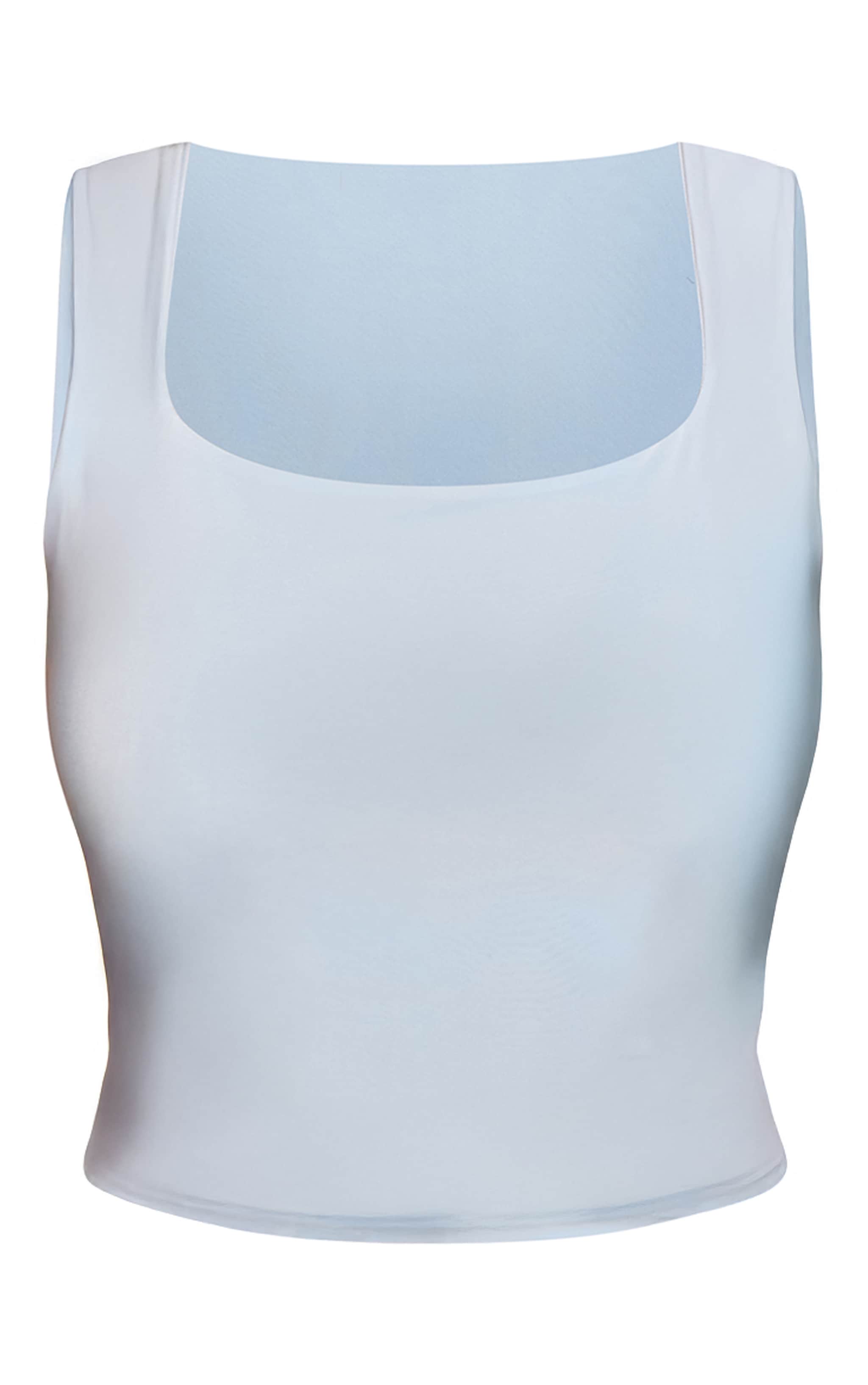 Shape Powder Blue Slinky Square Neck Top image 5