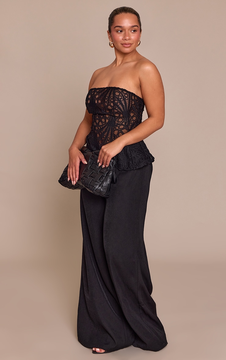 Shape Black Wide Leg Tailored Pants image 2