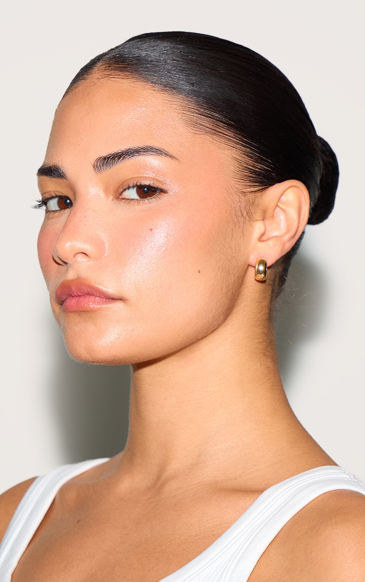 Gold Huggie Hoop Earrings image 3
