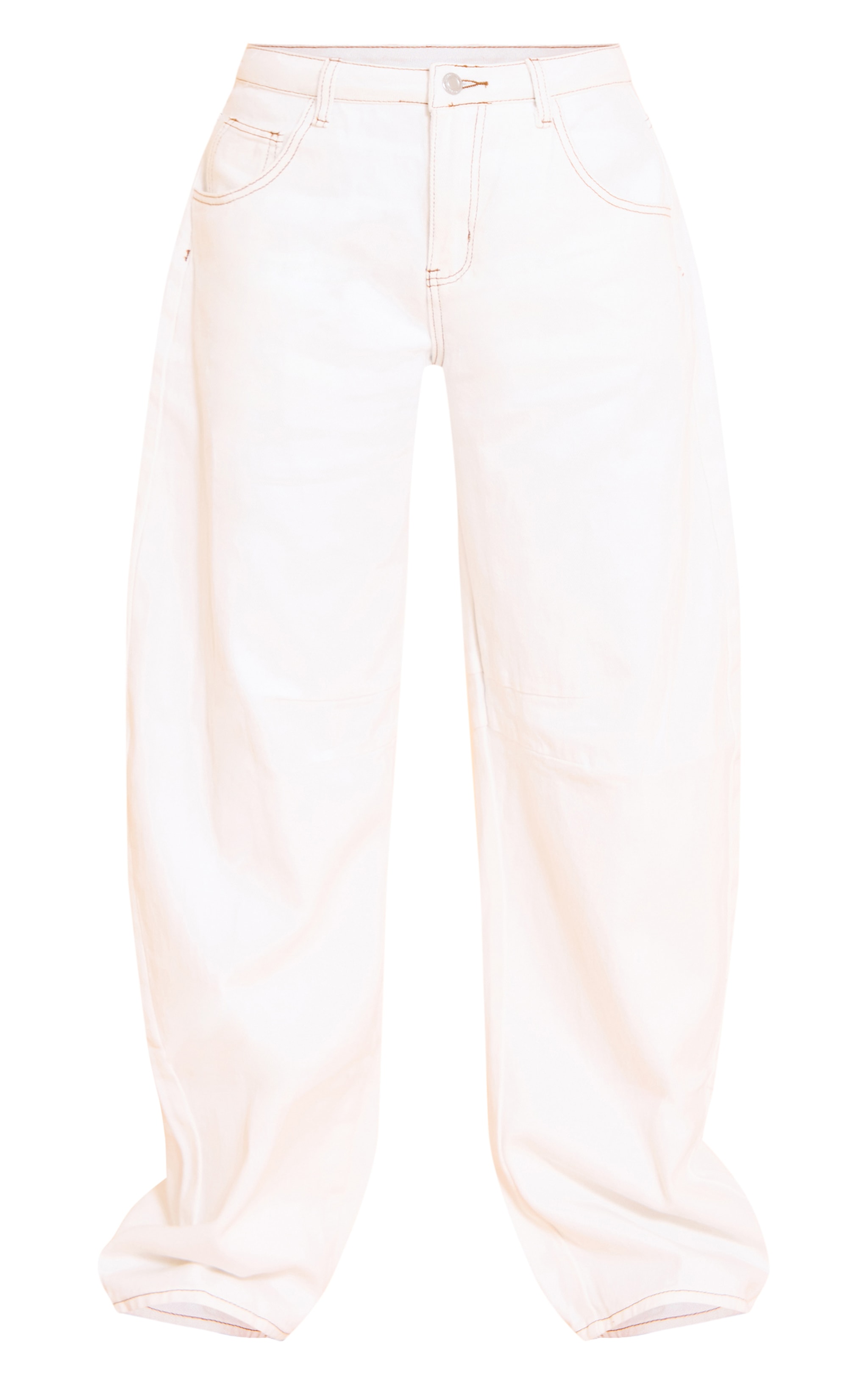 White Seam Detail Barrel Jean image 5