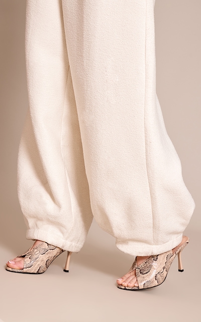 Natural Snake Open Toe Stiletto Sling Back Heels