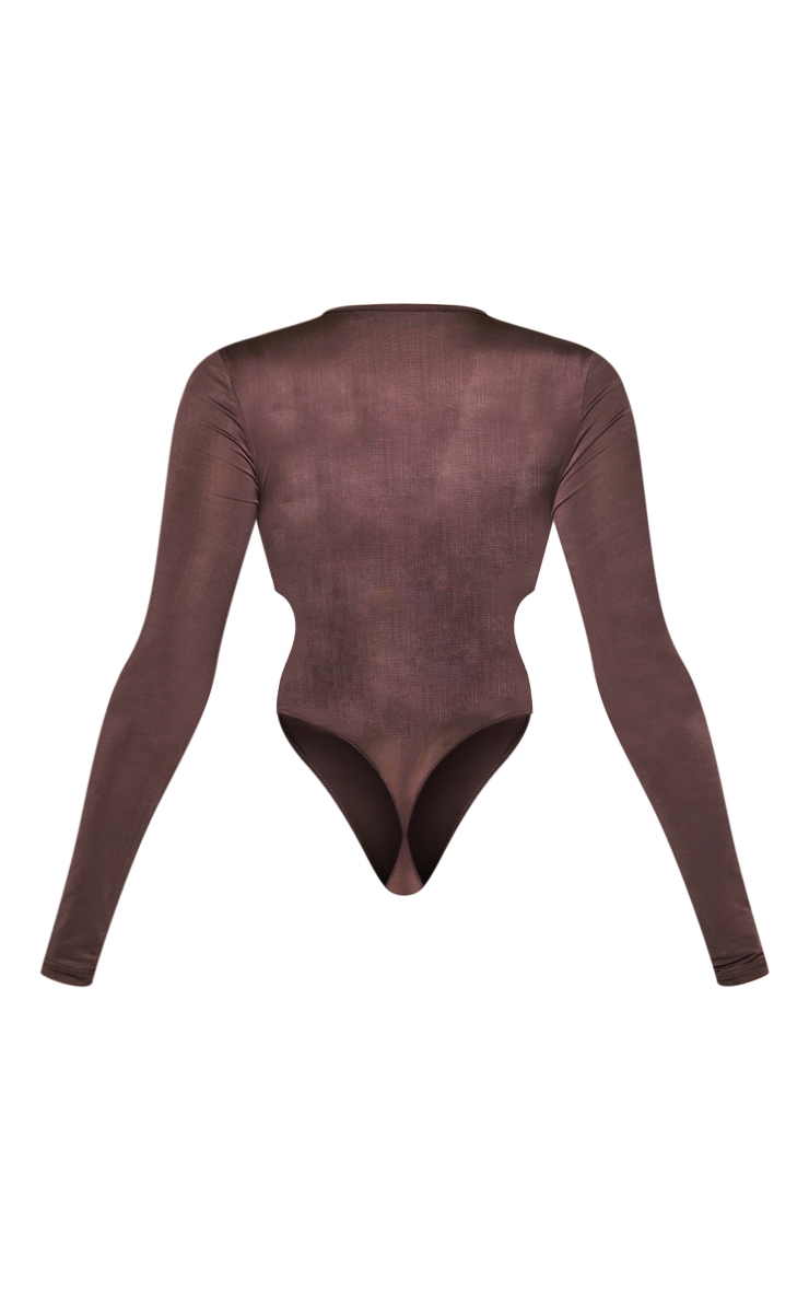 Chocolate Slinky Double Side Cut Out Bodysuit image 2