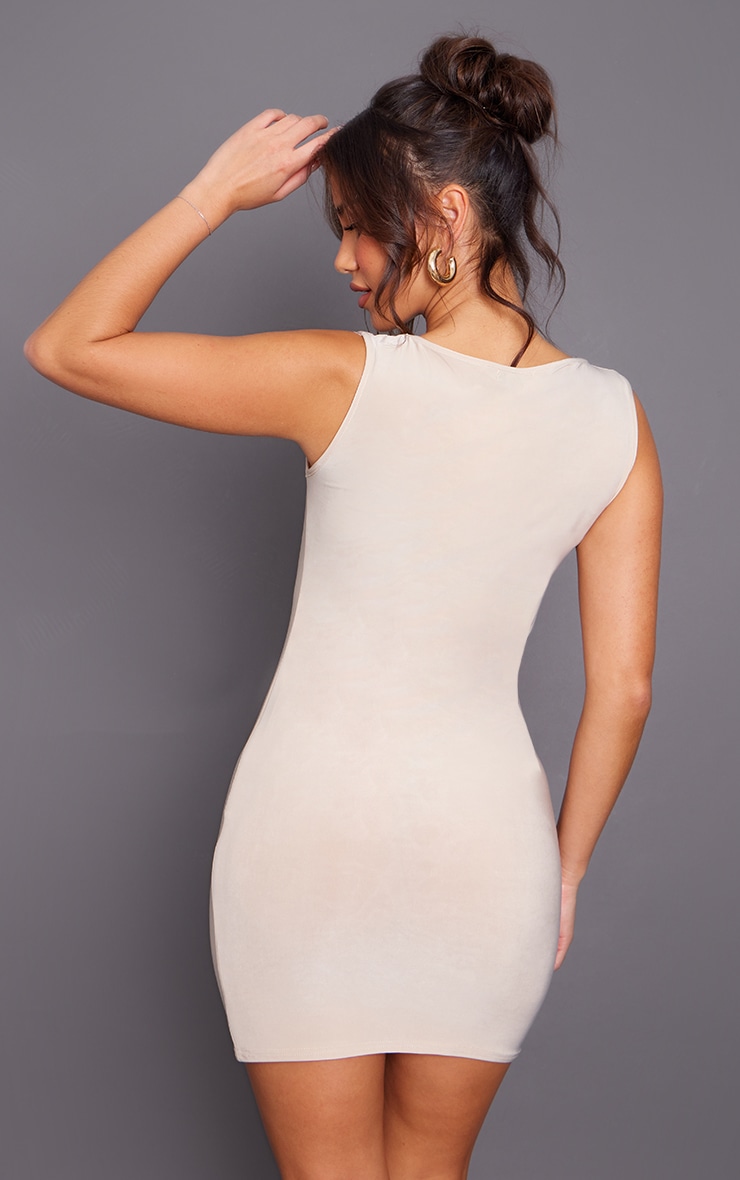 Stone Slinky Square Bodycon Dress image 2