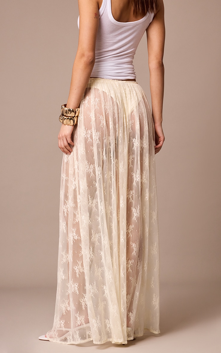Almond Sheer Lace Maxi Skirt image 3