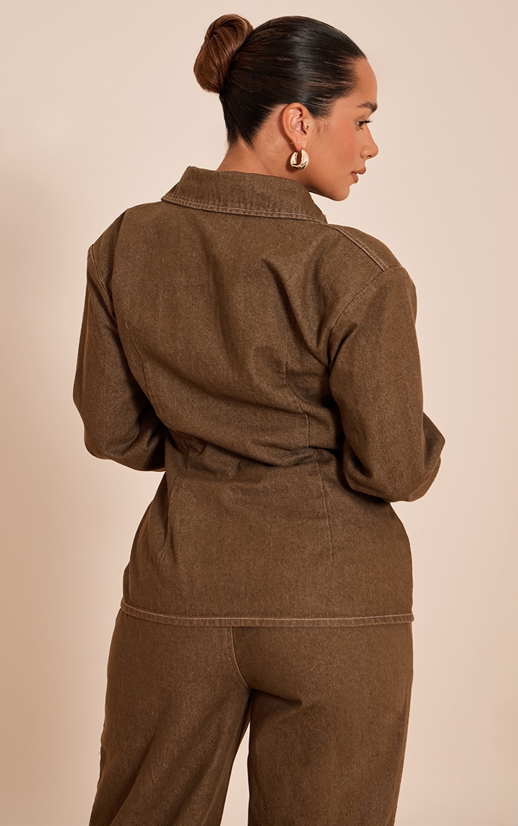 Shape Khaki Cinched Waist Twill Shirt image 2
