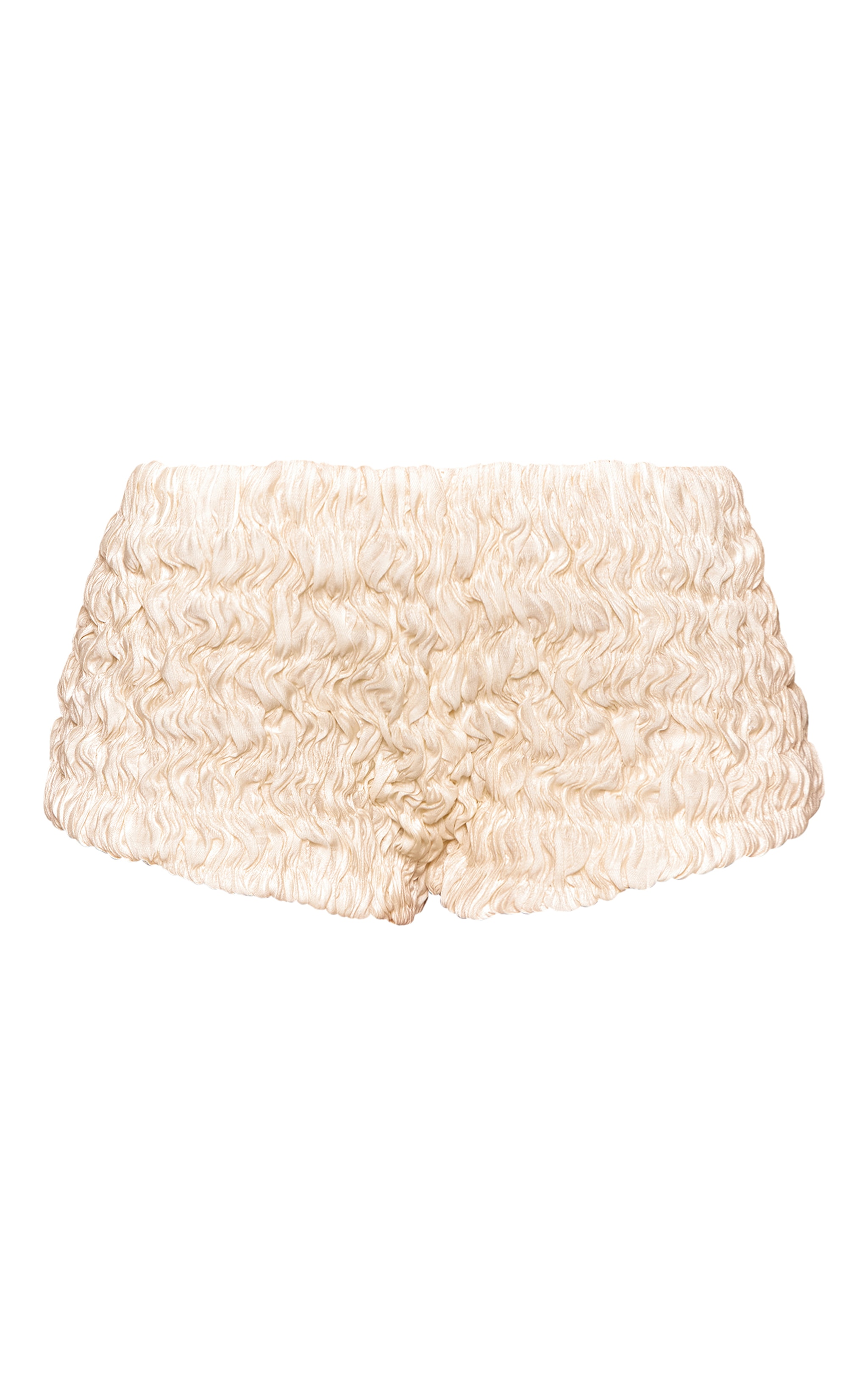 Cream Bubble Shirred Hot Pants image 6