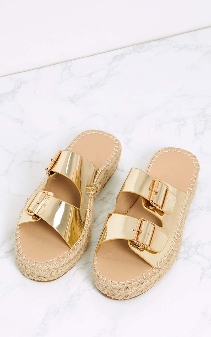 metallic espadrille sandals