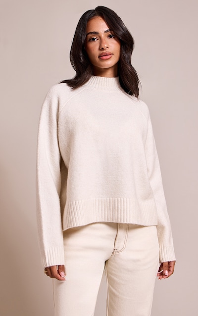 Petite Cream Knit Turtleneck Sweater