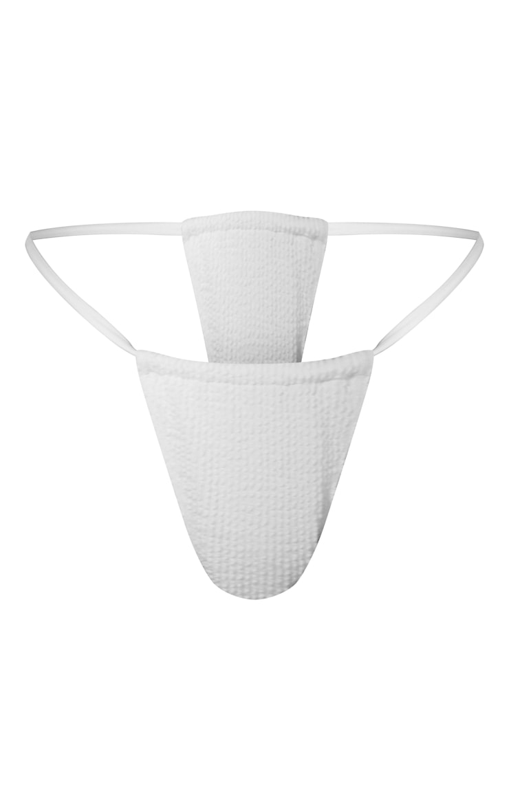 White Mix & Match Crinkle Tanga Bikini Bottoms PrettyLittleThing