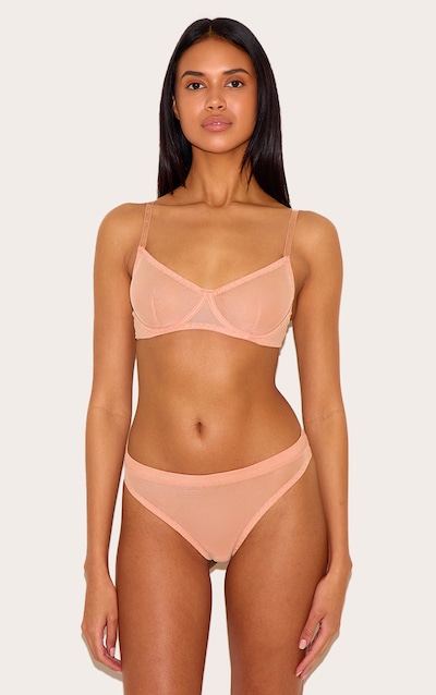 Nude Mesh Underwired Bra