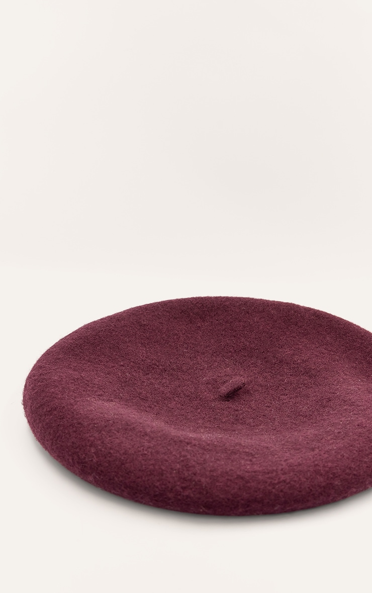 Plum Soft Knit Beret image 3