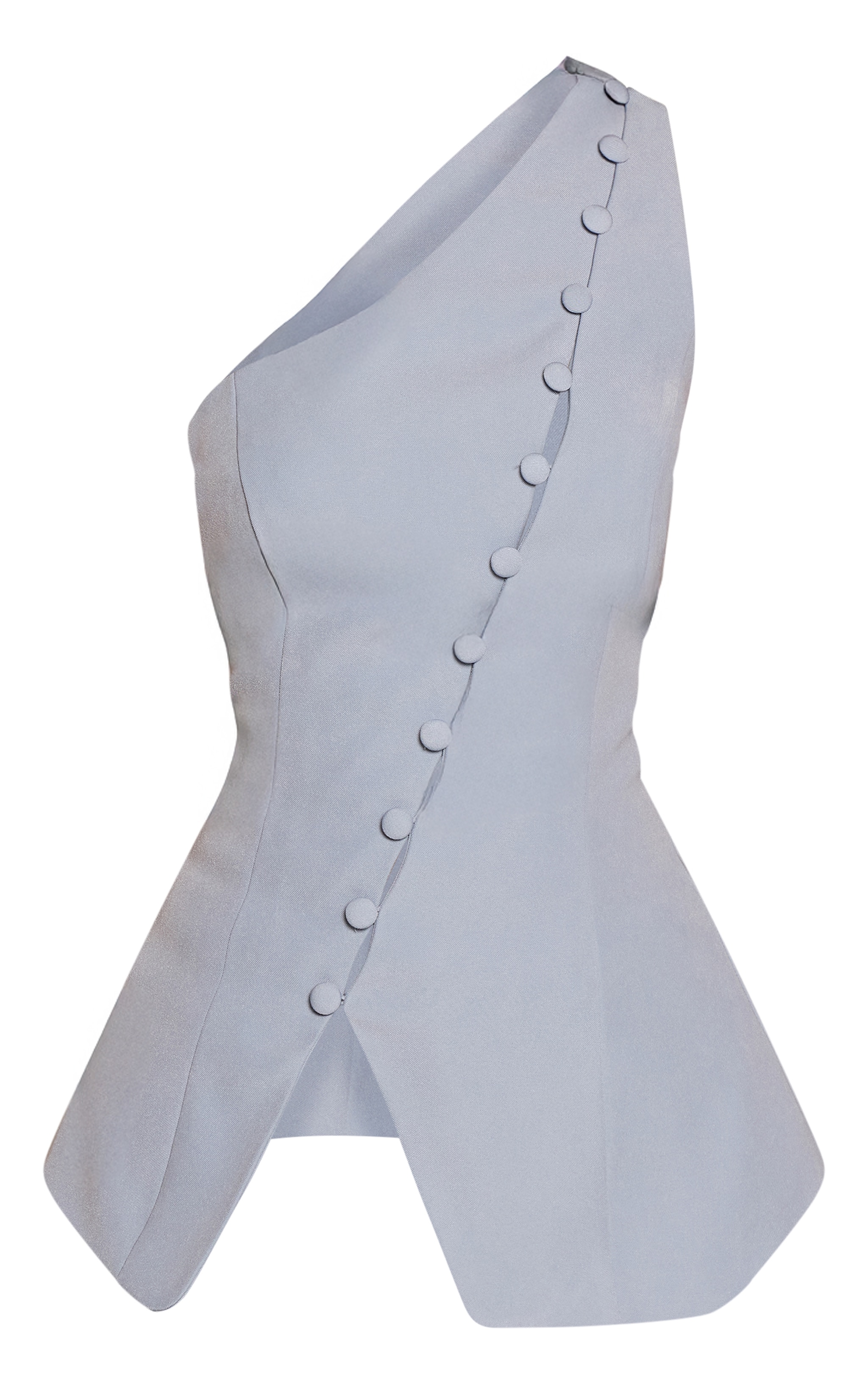 Petite Baby Blue Button Through Neckline Tailored Woven Waistcoat image 5