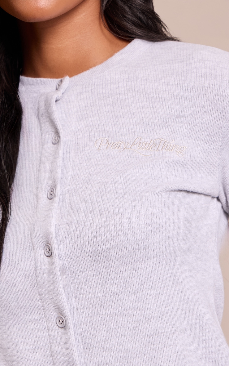 Tall Grey Embroidered Supersoft Cardigan image 4