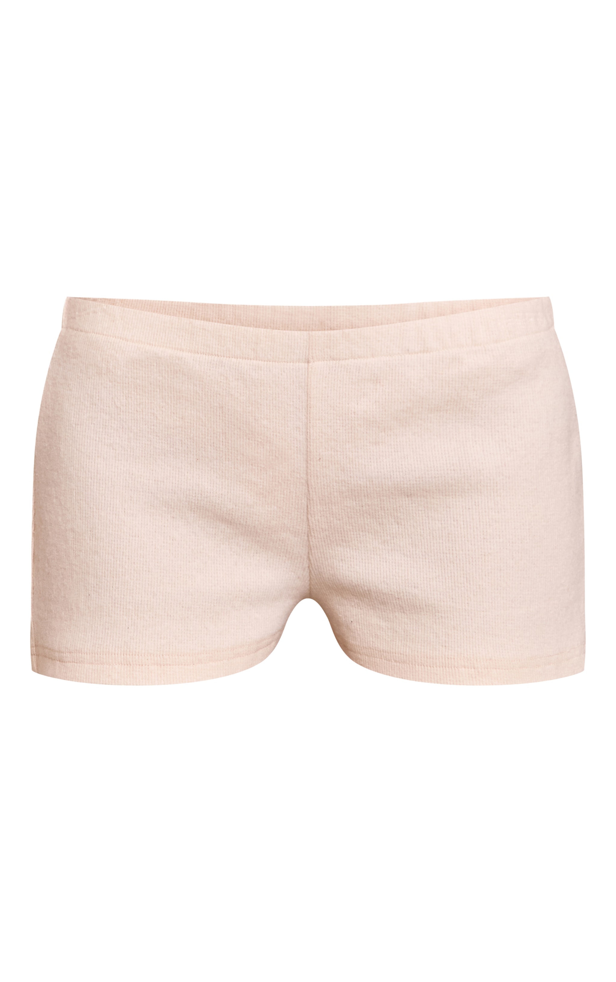 Cream Thick Brushed Rib Hot Pant image 6