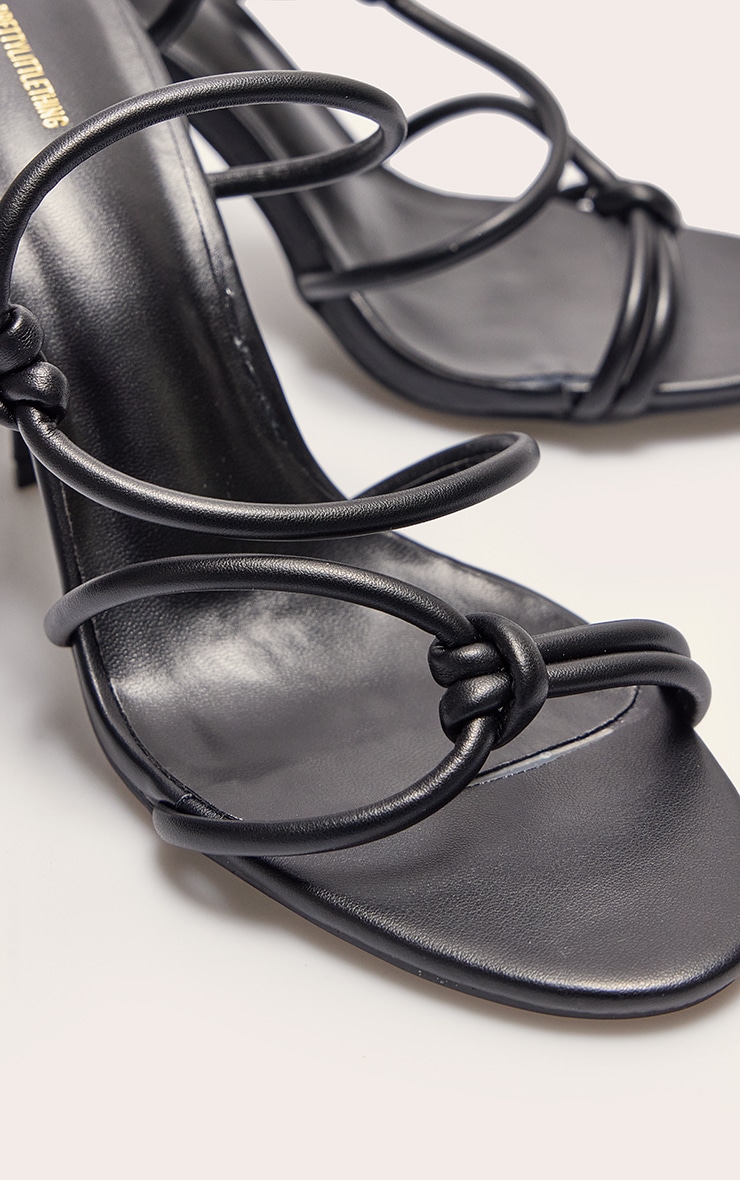 Mules rondes en PU noir à talon image 4