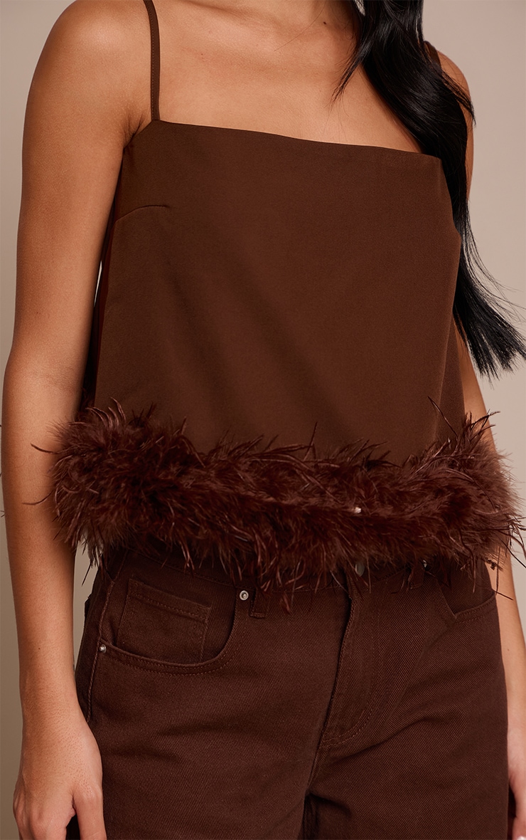 Chocolate Woven Feather Cami image 4