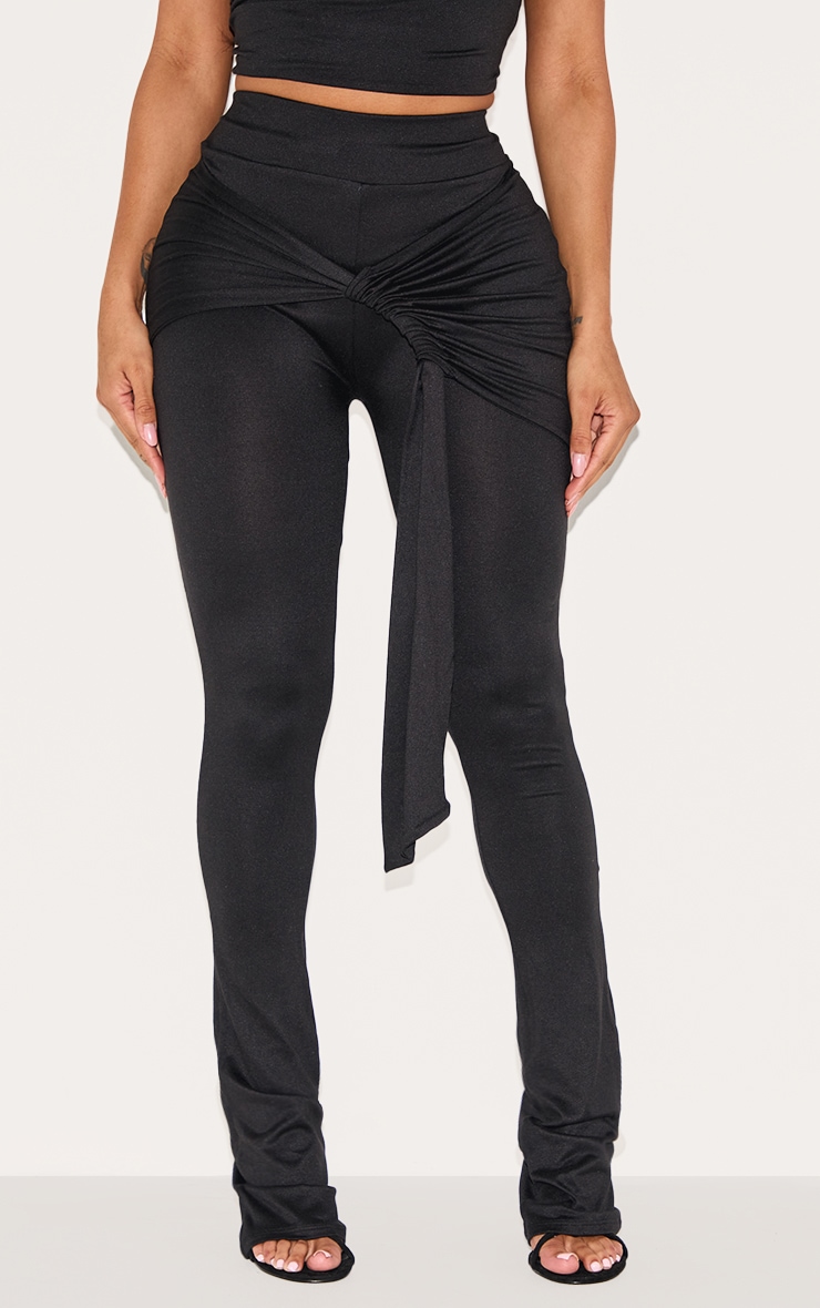 Shape Black Super Soft Wrap Drape Flare Pants image 2