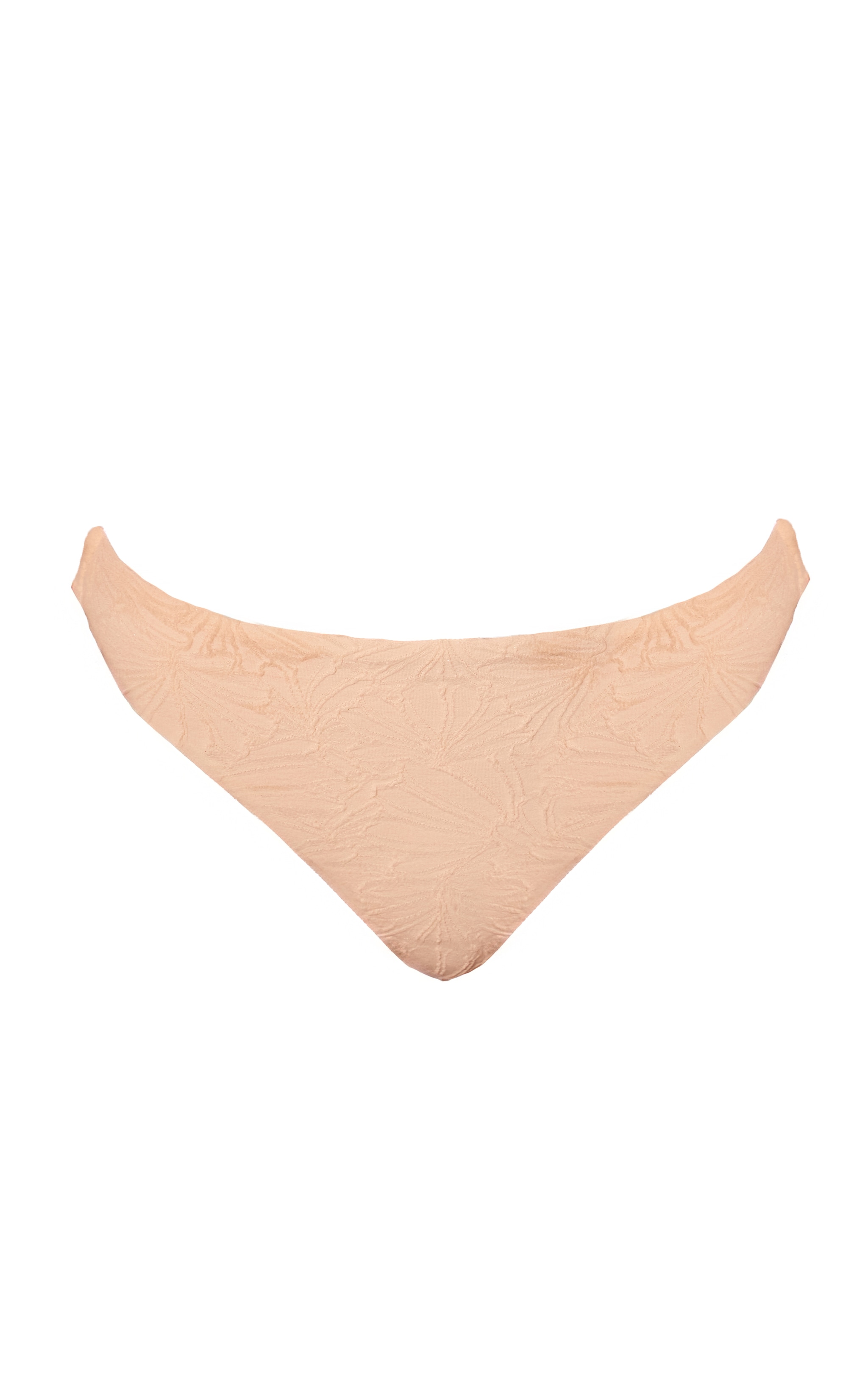 Cream Textured Swim High Leg Tanga Bikini Bottoms image 5