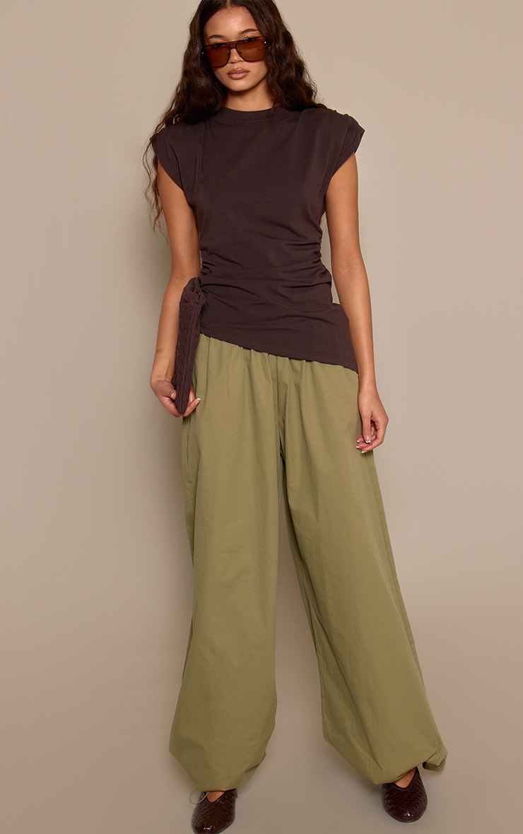 Khaki Balloon Style Cargo Pants  image 2