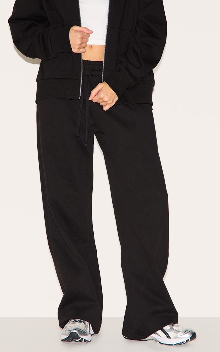 Black Premium Wide Leg Sweat Track Pants image 1