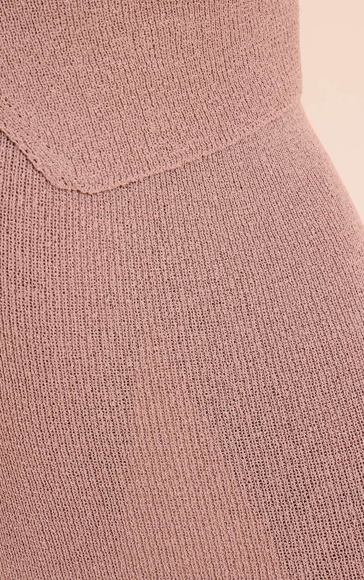Taupe Bobble Knit Low Rise Maxi Skirt image 4