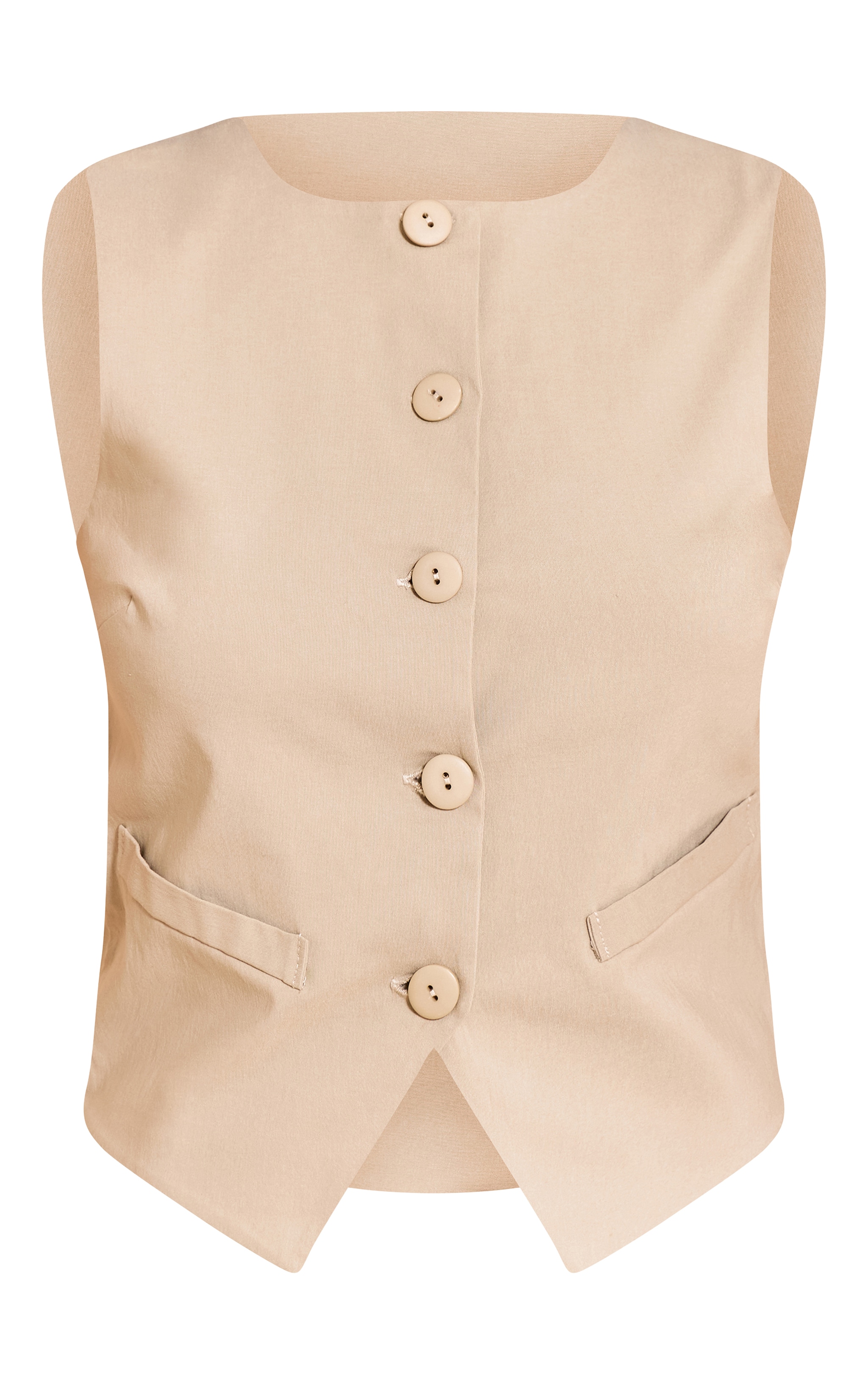 Clay Round Neck Button Down Waistcoat image 5