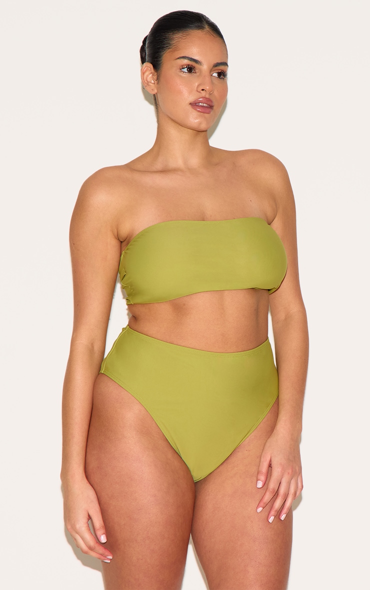 Plus Olive Basic Bandeau Bikini Top image 4