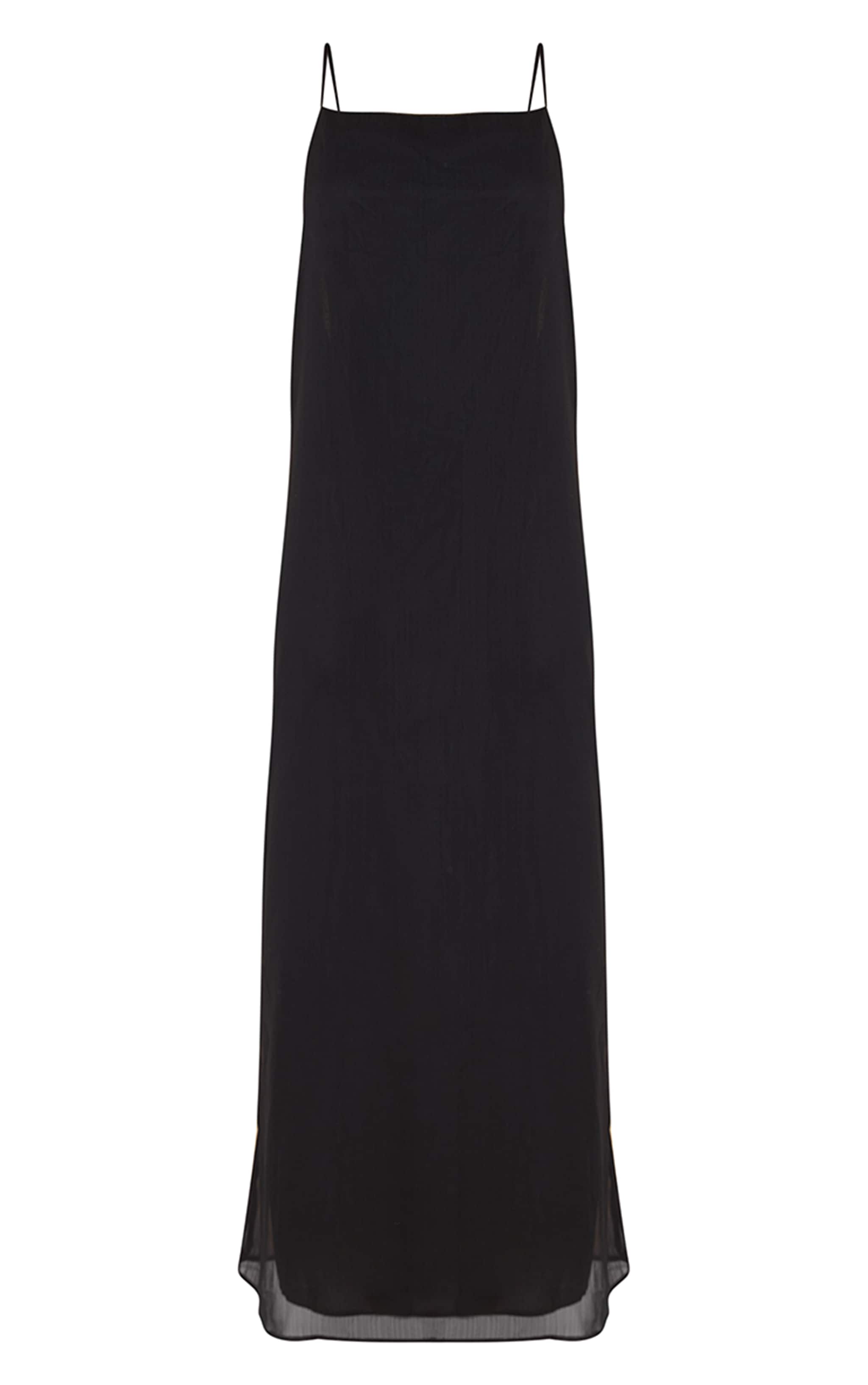 Black Woven Cami Trim Detail Maxi Dress image 5