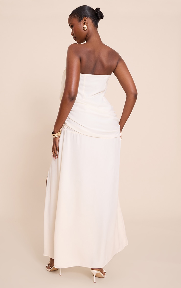 Cream Wired Bandeau Drape Maxi Dress image 2