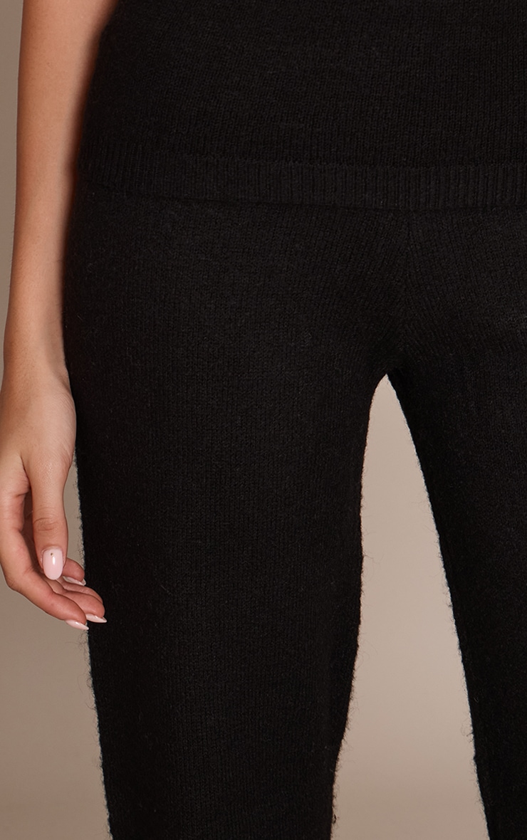 Black Knitted Mid Rise Trouser image 4