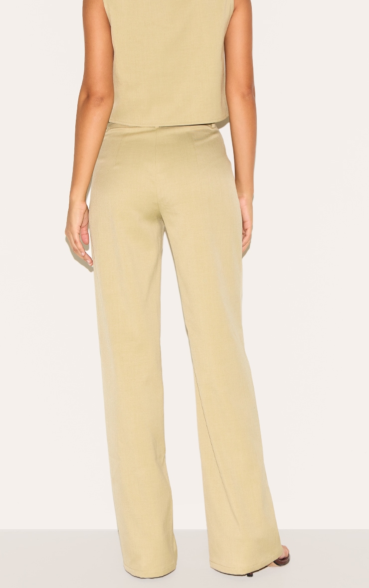 Tall Pantalon de tailleur droit argile à taille mi-haute image 3