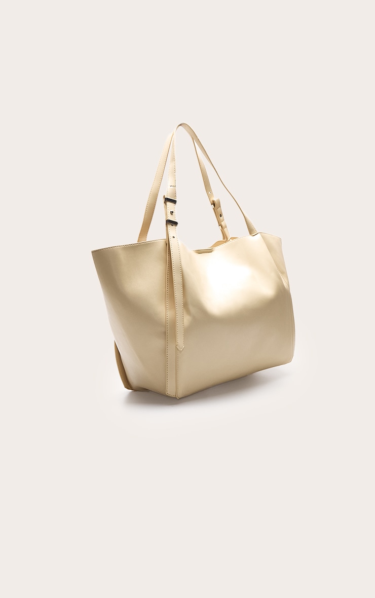 Butter Yellow PU Adjustable Strap Tote Bag image 3