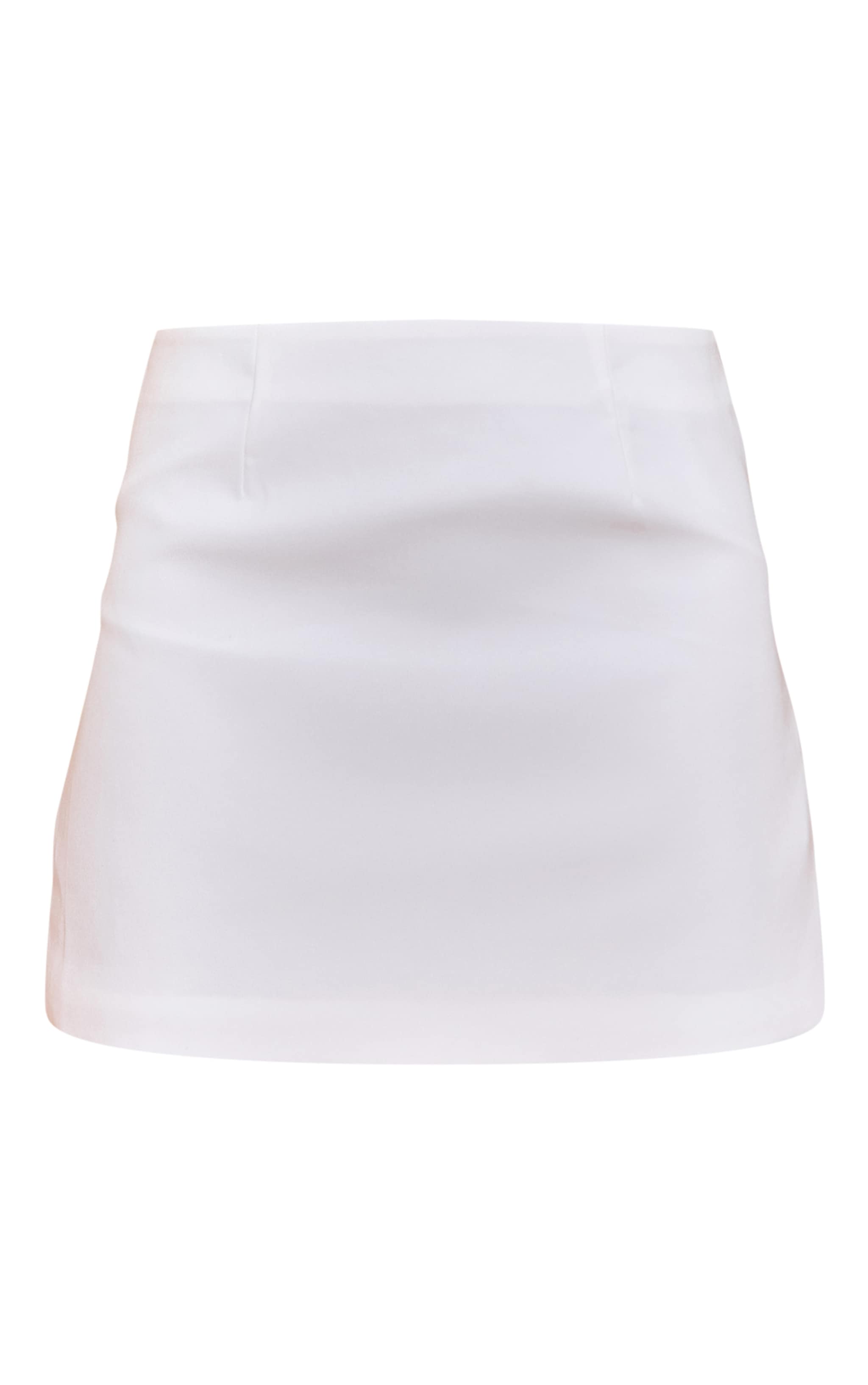 White Woven A Line Mini Skirt image 6