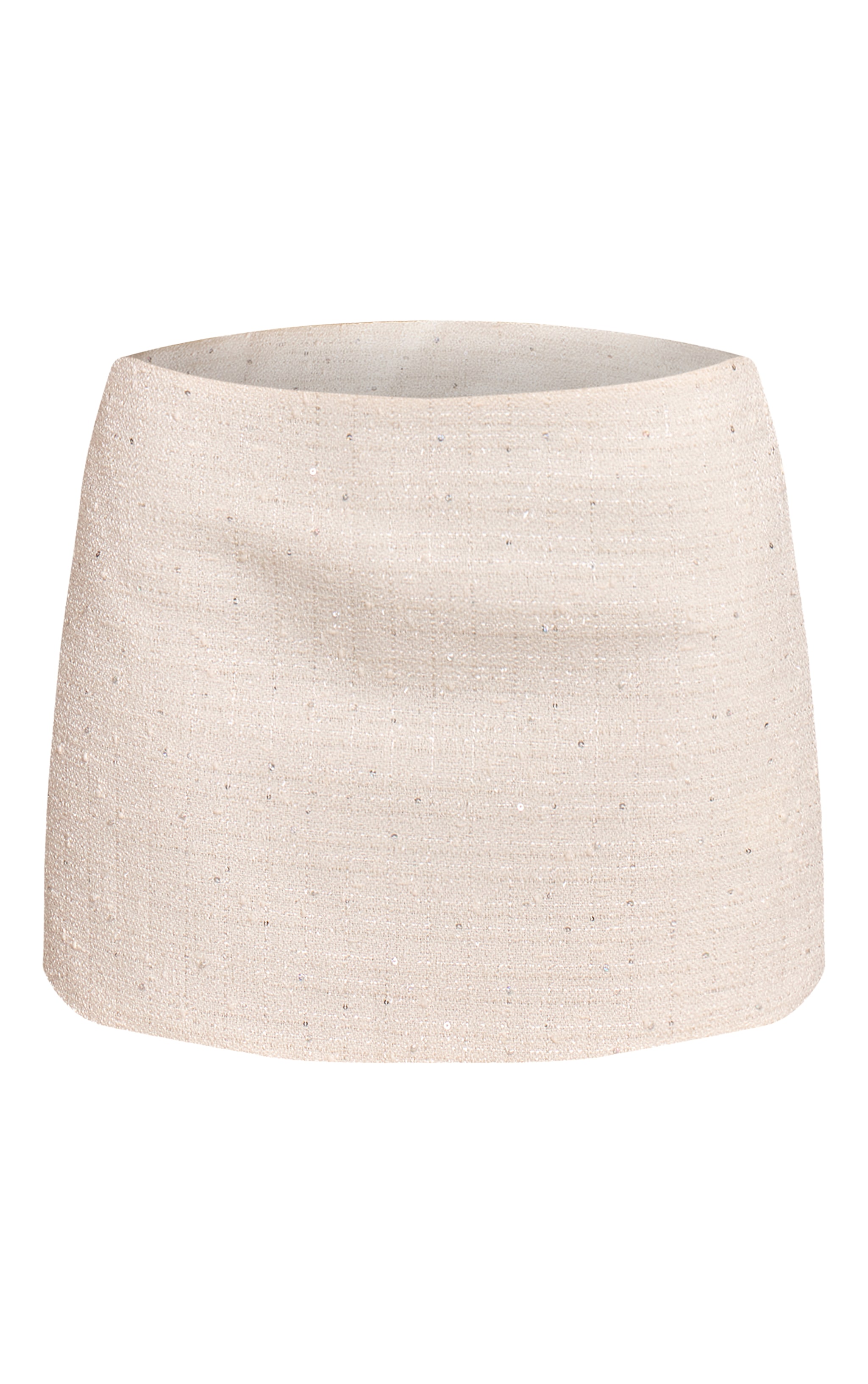 Cream Sequin Boucle Mini Skirt  image 6