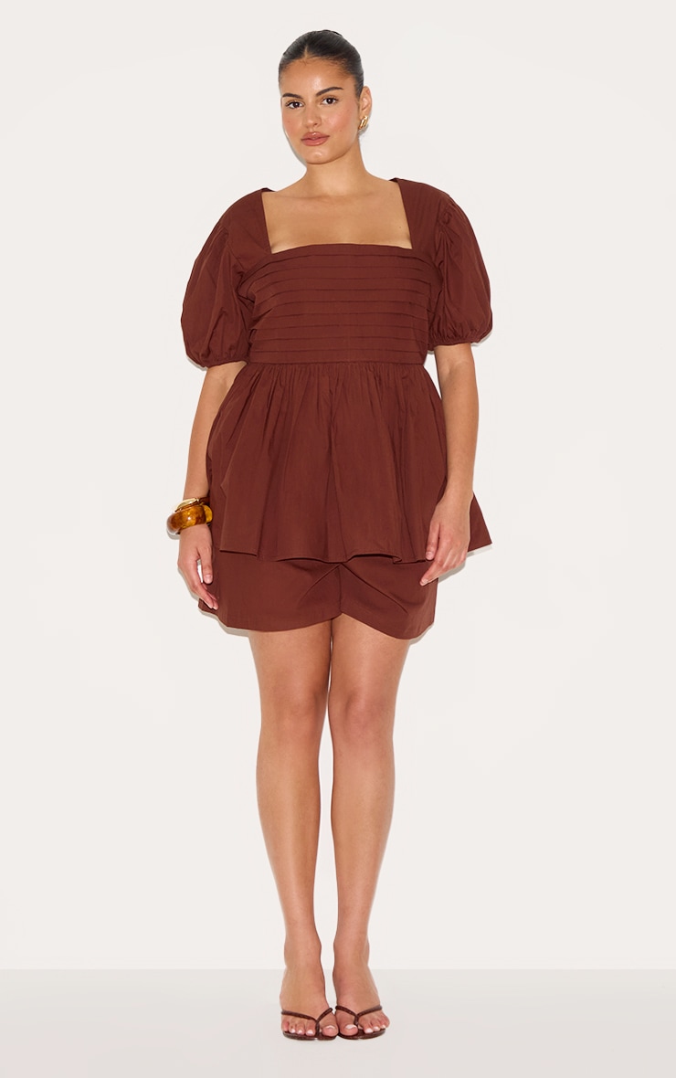 Plus Chocolate Puff Sleeve Top image 3