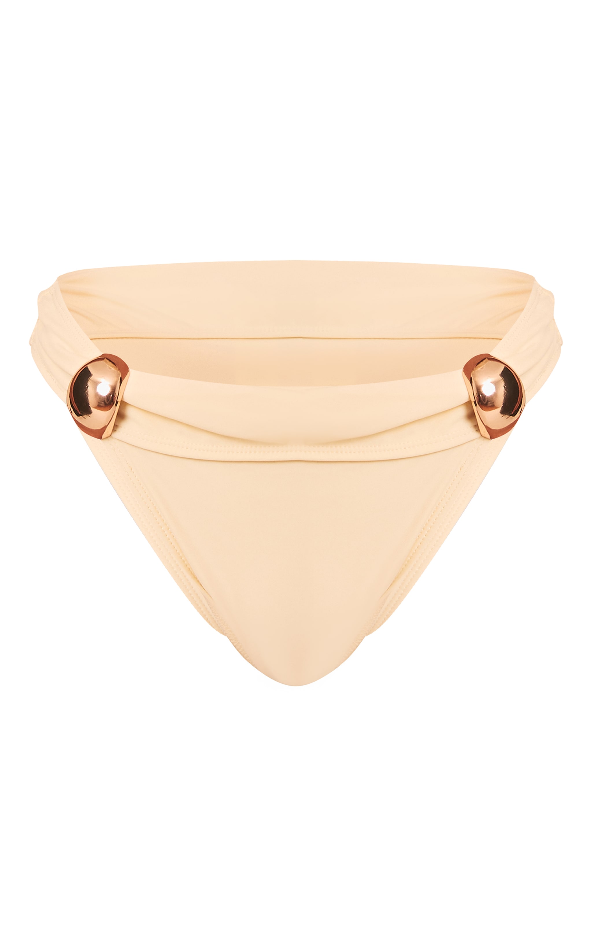 Shape Butter Cream High Leg Gold Trim Bikini Bottoms image 5