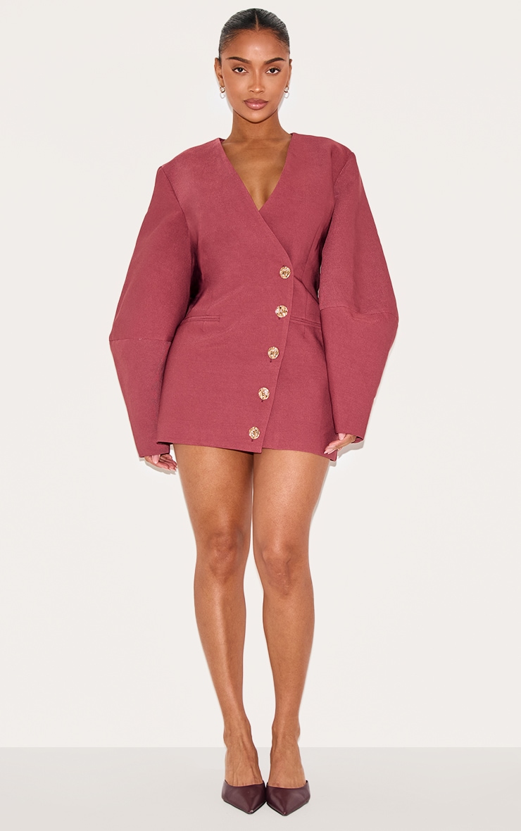 Shape Berry Premium Tailored Cocoon Sleeve A Line Blazer Dress image 3