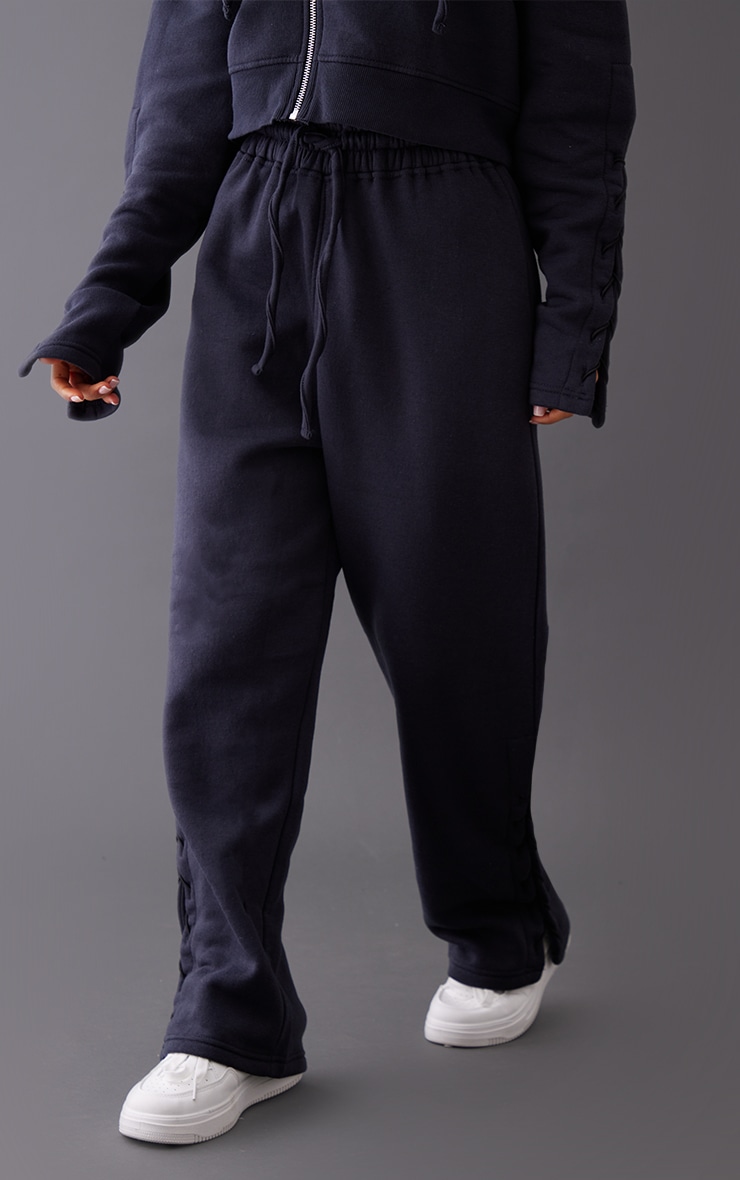 Petite Ink Blue Tie Side Track Pants image 2