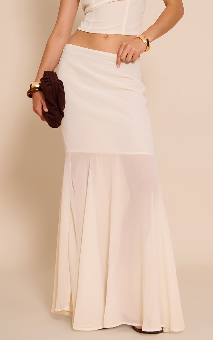 Almond Chiffon Fishtail Maxi Skirt image 2