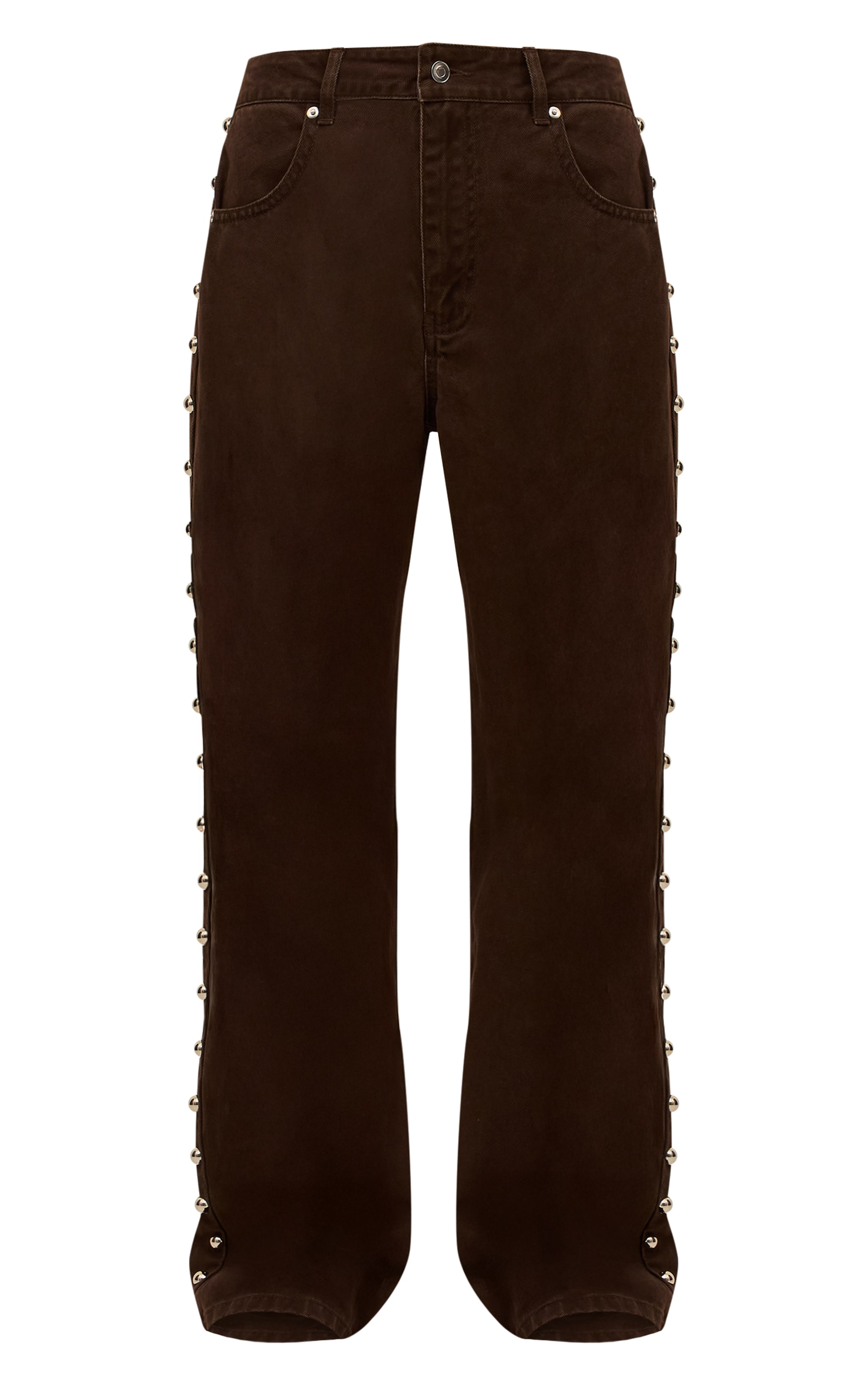 Chocolate Side Studded High Waist Jeans image 5
