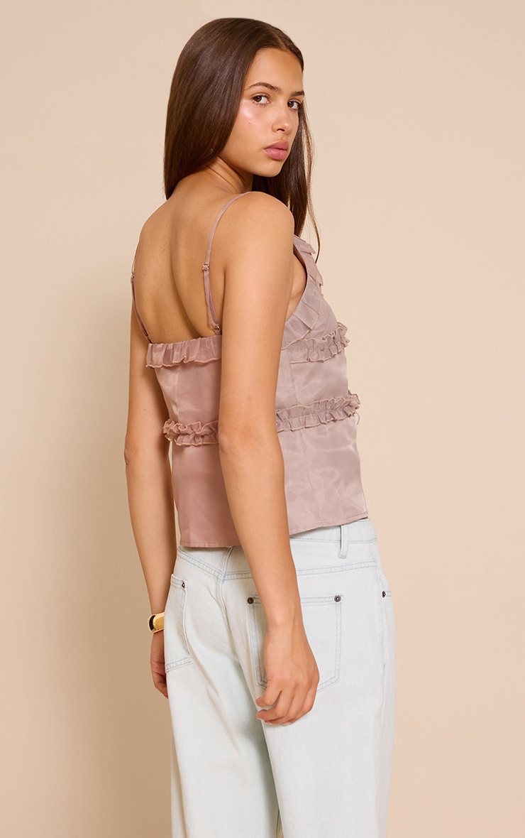 Mauve Chiffon Frill Detail Cami Top image 2