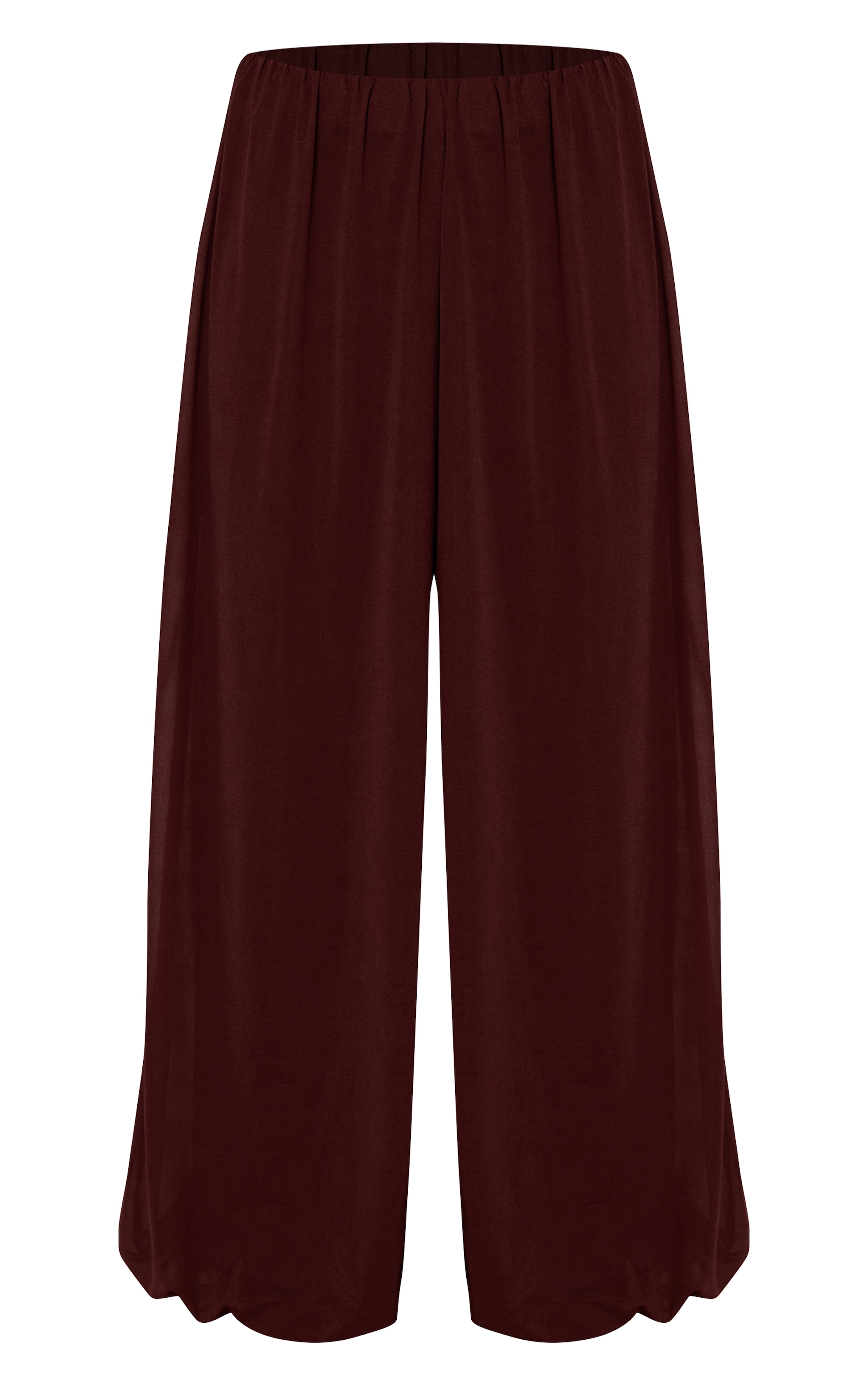 Chocolate Lightweight Chiffon Balloon Pants image 5
