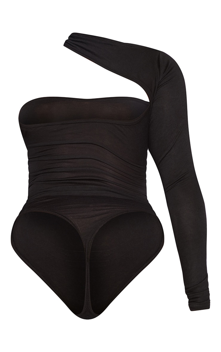 Shape Black Jersey High Neck One Sleeve Bodysuit image 6