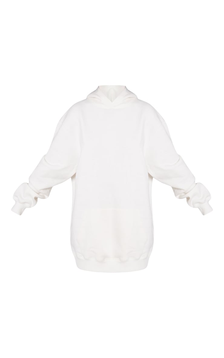 Cream Hello Sunshine Graphic Hooded Sweatshirt Dress