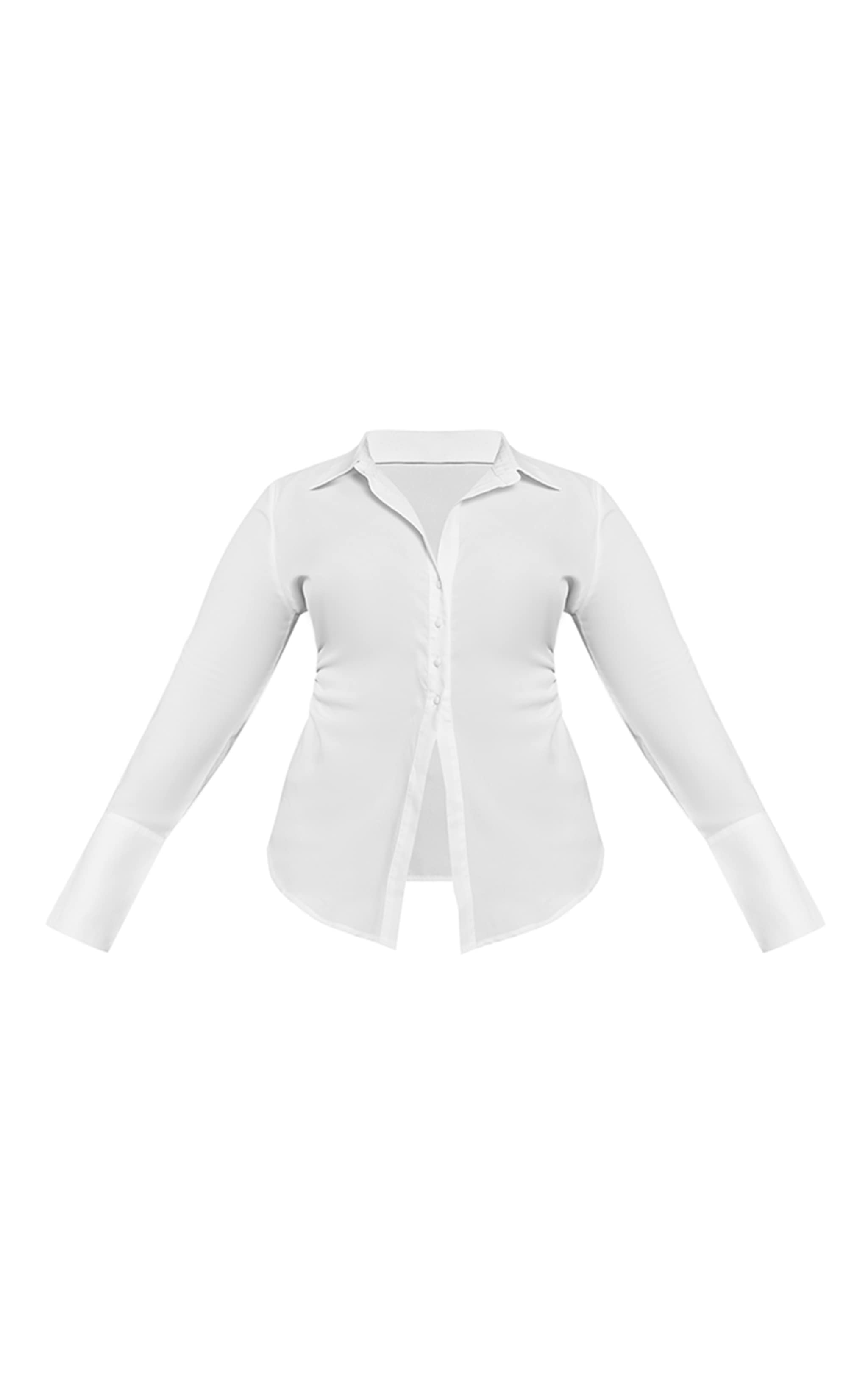 Plus White Asymmetric White Cinched Shirt image 5