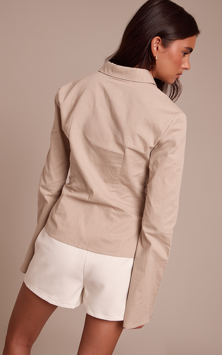 Stone Ruched Waist Detail Flared Sleeve Shirt image 2