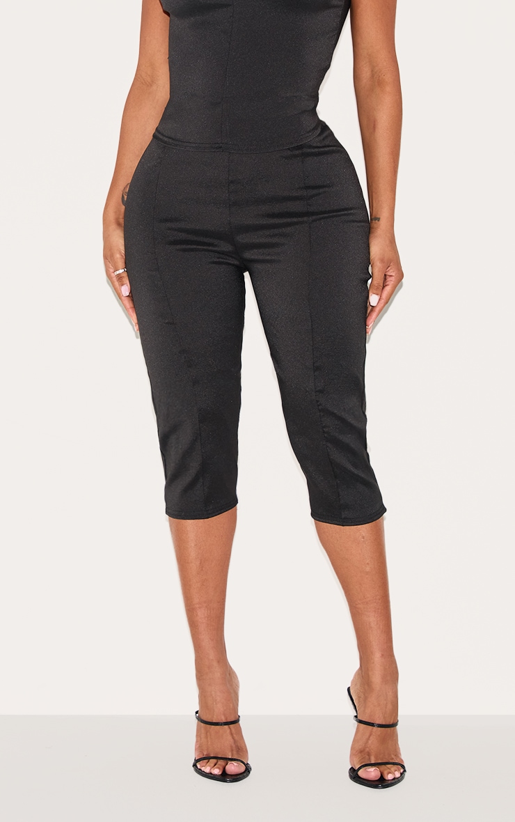 Shape Black Stretch Woven Pintuck Capri Pants image 2